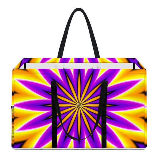 Yellow Flower Moving Optical Illusion Utility Tote Bag