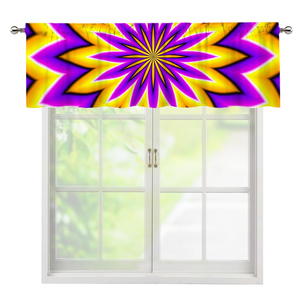 Yellow Flower Moving Optical Illusion Window Valance