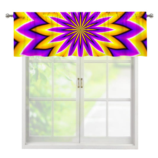Yellow Flower Moving Optical Illusion Window Valance