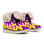 Yellow Flower Moving Optical Illusion Winter Boots