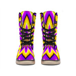 Yellow Flower Moving Optical Illusion Winter Boots