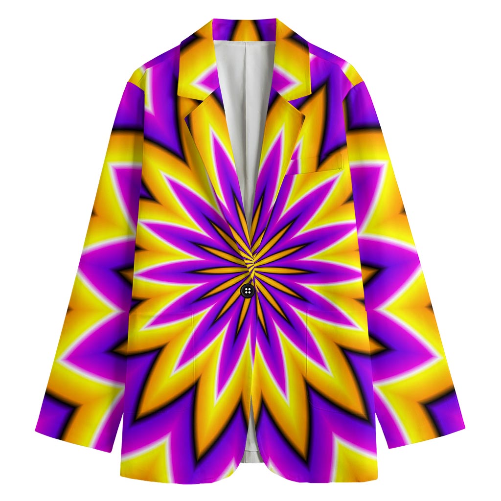 Yellow Flower Moving Optical Illusion Women's Blazer