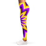 Yellow Flower Moving Optical Illusion Women's Leggings