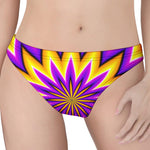 Yellow Flower Moving Optical Illusion Women's Thong