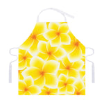 Yellow Frangipani Pattern Print Adjustable Apron