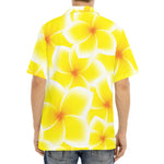 Yellow Frangipani Pattern Print Aloha Shirt