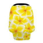 Yellow Frangipani Pattern Print Baby Seat Cover