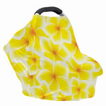 Yellow Frangipani Pattern Print Baby Seat Cover