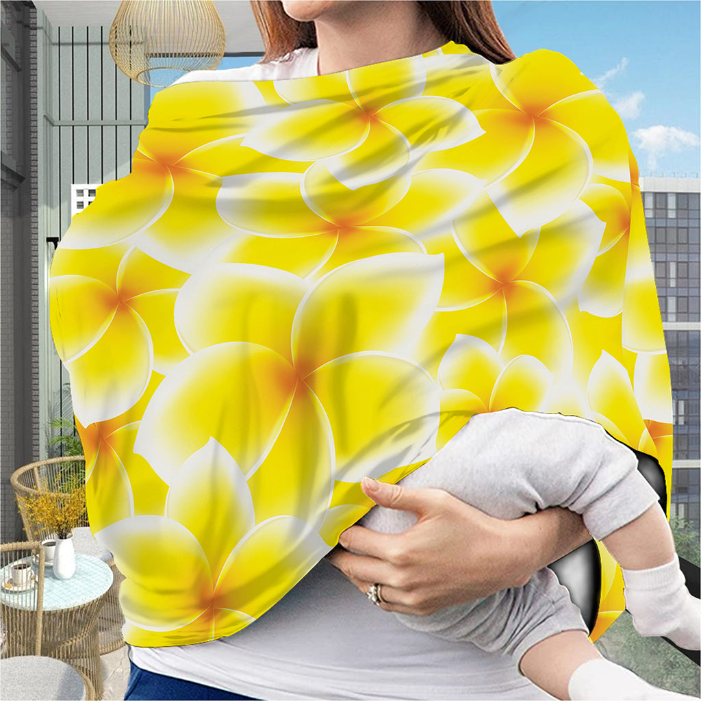 Yellow Frangipani Pattern Print Baby Seat Cover