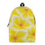 Yellow Frangipani Pattern Print Backpack