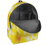 Yellow Frangipani Pattern Print Backpack