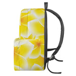 Yellow Frangipani Pattern Print Backpack