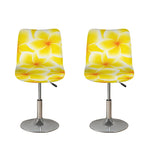 Yellow Frangipani Pattern Print Bar Stool Covers