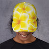 Yellow Frangipani Pattern Print Baseball Cap