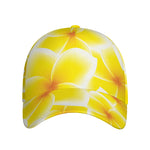 Yellow Frangipani Pattern Print Baseball Cap