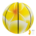 Yellow Frangipani Pattern Print Basketball