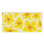 Yellow Frangipani Pattern Print Beach Towel