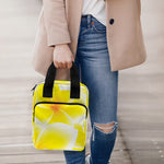 Yellow Frangipani Pattern Print Bible Tote Bag