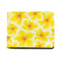 Yellow Frangipani Pattern Print Bifold Wallet
