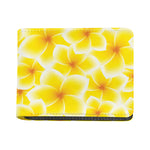 Yellow Frangipani Pattern Print Bifold Wallet