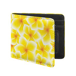 Yellow Frangipani Pattern Print Bifold Wallet