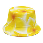 Yellow Frangipani Pattern Print Bucket Hat
