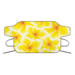 Yellow Frangipani Pattern Print Car Windshield Snow Cover