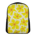Yellow Frangipani Pattern Print Casual Backpack