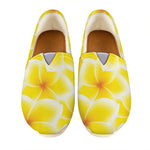 Yellow Frangipani Pattern Print Casual Shoes