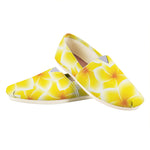 Yellow Frangipani Pattern Print Casual Shoes