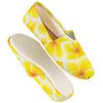 Yellow Frangipani Pattern Print Casual Shoes