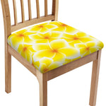 Yellow Frangipani Pattern Print Chair Cushion Cover
