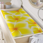 Yellow Frangipani Pattern Print Changing Pad Cover