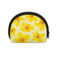 Yellow Frangipani Pattern Print Coin Purse