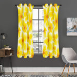 Yellow Frangipani Pattern Print Curtain