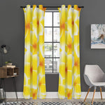 Yellow Frangipani Pattern Print Curtain