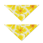 Yellow Frangipani Pattern Print Dog Bandana