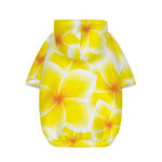 Yellow Frangipani Pattern Print Dog Zip Up Hoodie