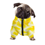 Yellow Frangipani Pattern Print Dog Zip Up Jacket