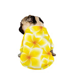 Yellow Frangipani Pattern Print Dog Zip Up Jacket