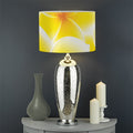 Yellow Frangipani Pattern Print Drum Lamp Shade
