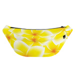 Yellow Frangipani Pattern Print Fanny Pack