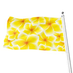 Yellow Frangipani Pattern Print Flag