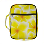 Yellow Frangipani Pattern Print Front Pocket Bible Bag