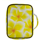 Yellow Frangipani Pattern Print Front Pocket Bible Bag