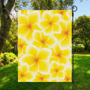 Yellow Frangipani Pattern Print Garden Flag