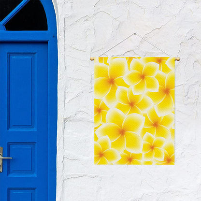 Yellow Frangipani Pattern Print Garden Flag