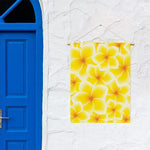 Yellow Frangipani Pattern Print Garden Flag