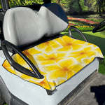Yellow Frangipani Pattern Print Golf Cart Seat Cover
