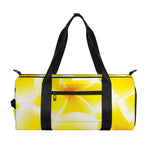Yellow Frangipani Pattern Print Gym Bag